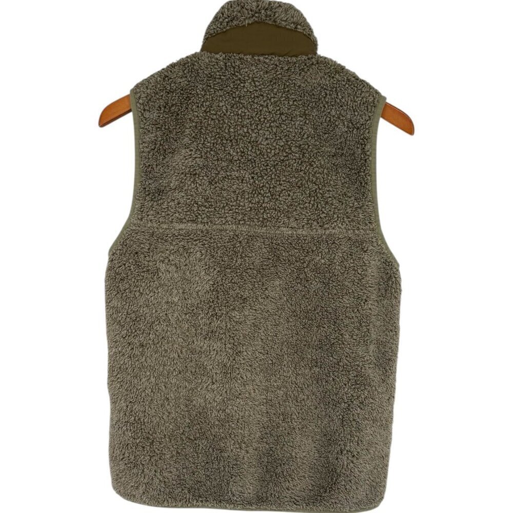 L.L.Bean Womens Slightly Fitted Fleece Vest With Nylon Trim Size Med Olive Gray - Picture 5 of 13